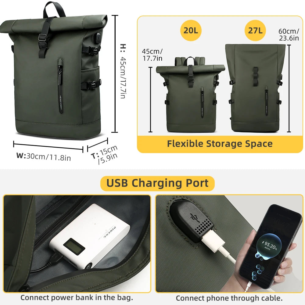Expandable Waterproof Travel Backpack